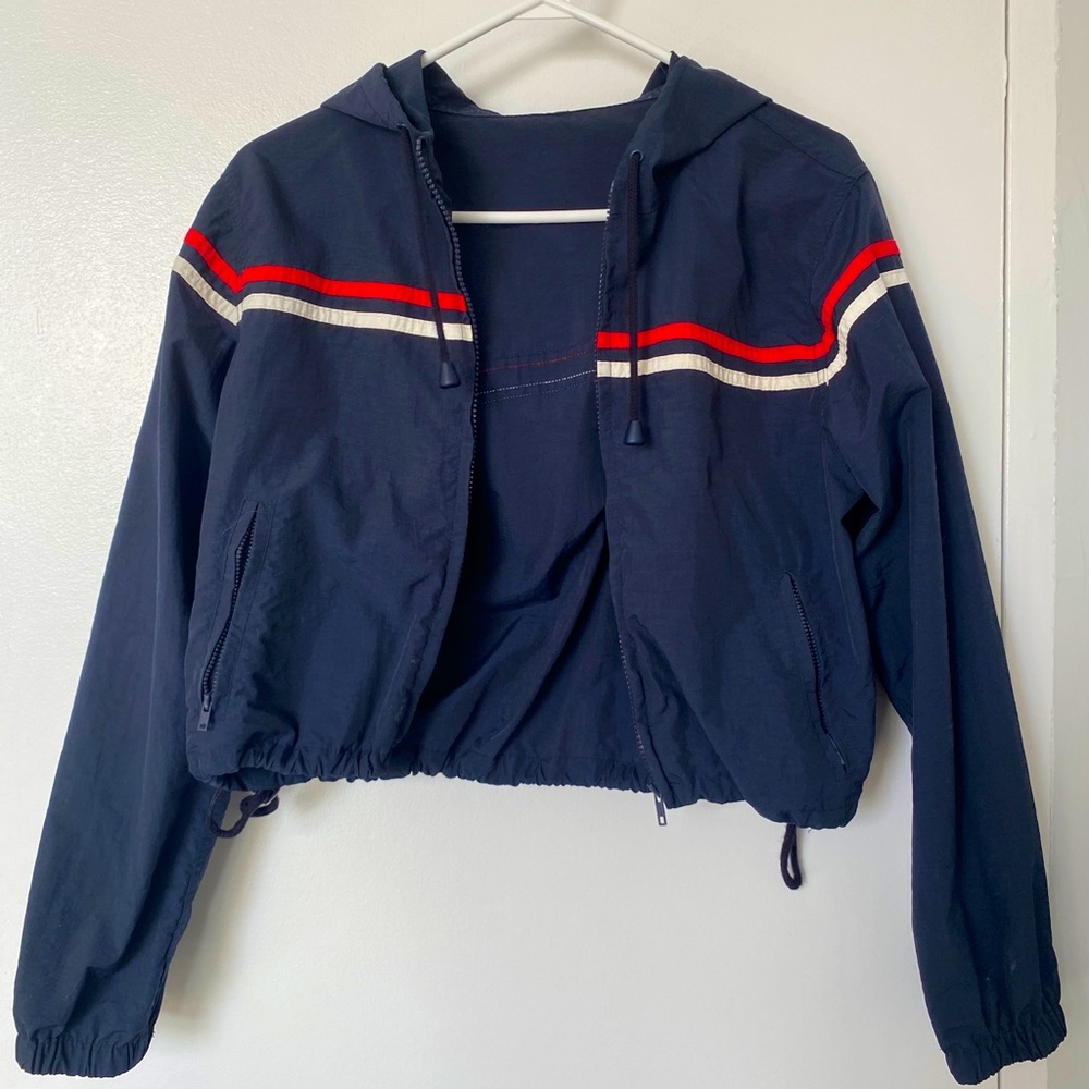 Brandy Melville Crop Blue Windbreaker